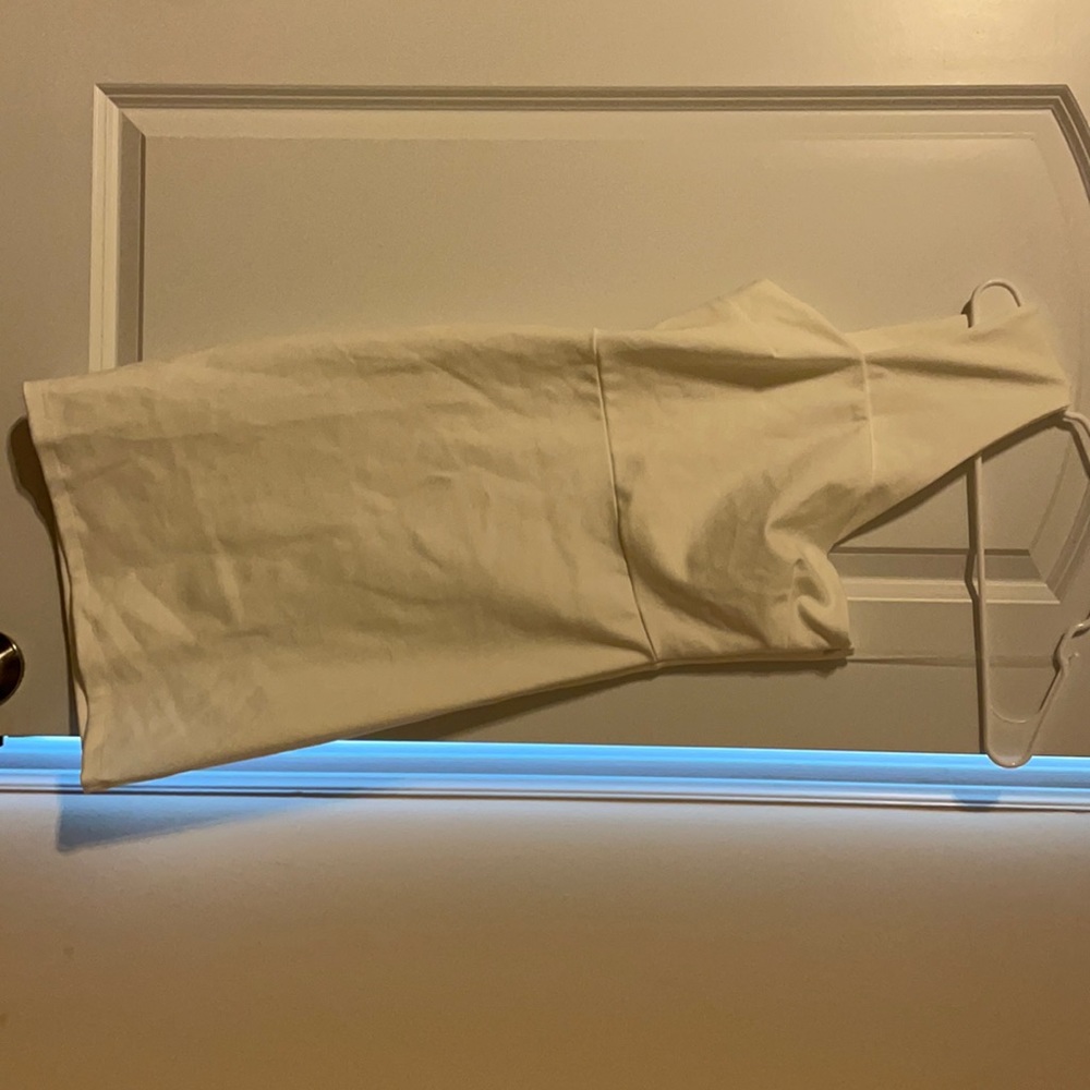 White one shoulder spandex dress. Size medium